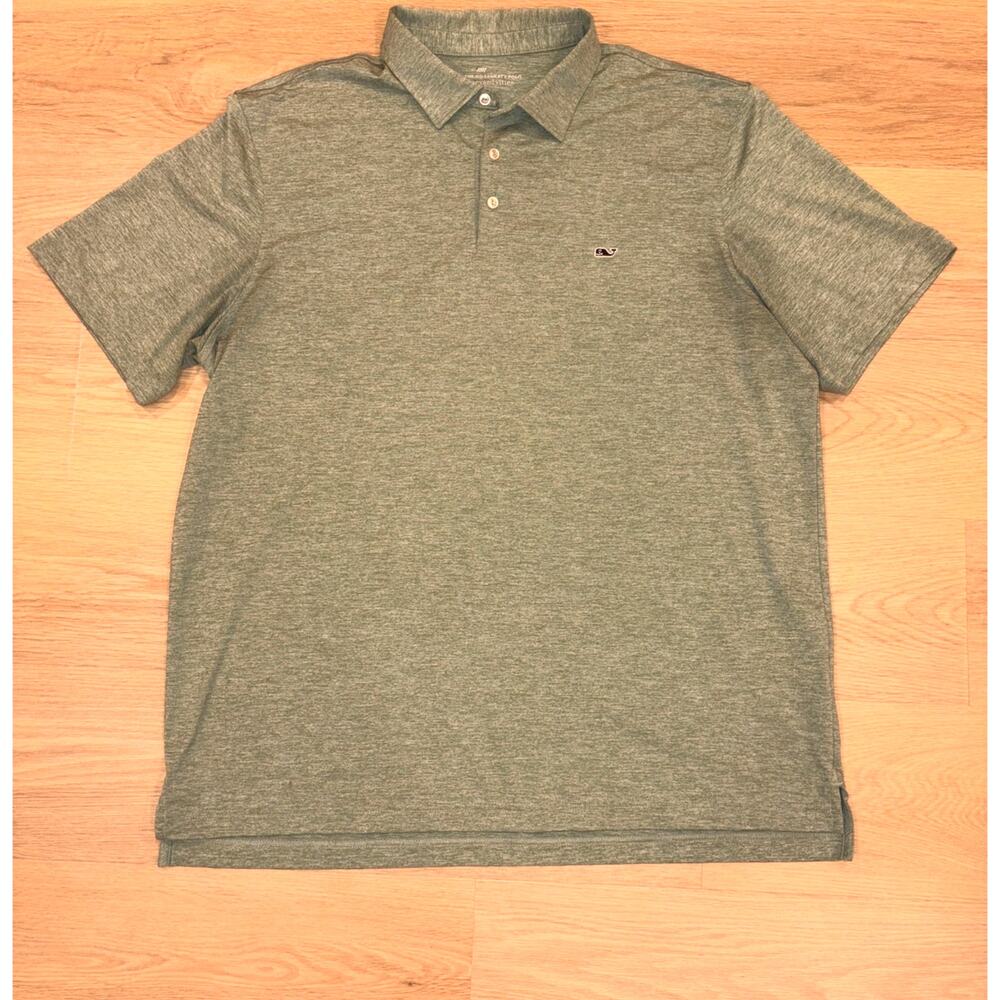 VIneyard Vines on the go Sankaty heathered green mens polo size XL